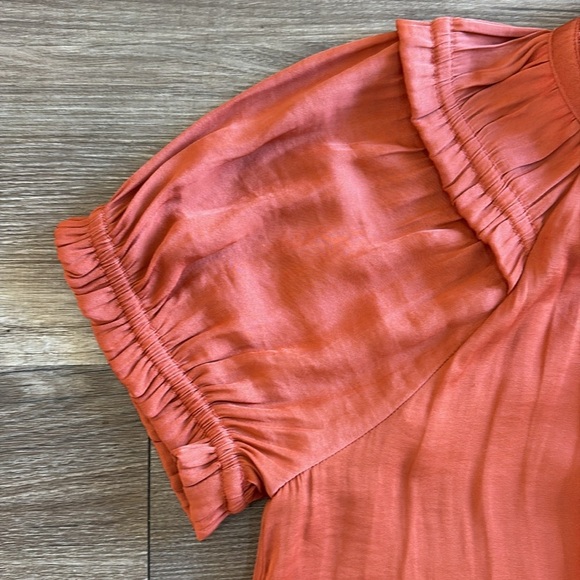 Naked Zebra Burnt Orange‎ Size Large L Blouse Top Excellent Condition Boho Chic - Picture 4 of 10